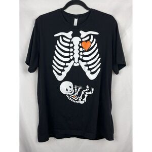 XL Bella Canvas Halloween Skeleton Pregnancy‎ Announcement Mom-to-Be Shirt